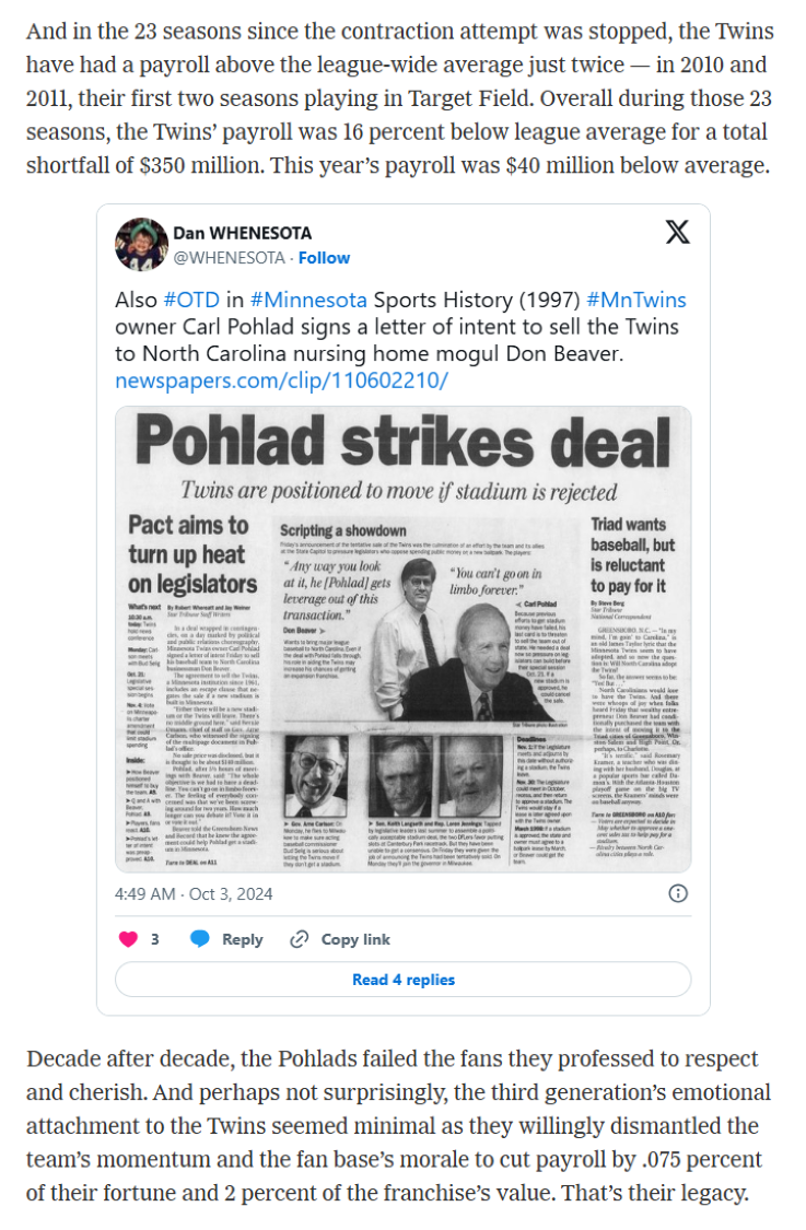 Minnesota Twins letter 9